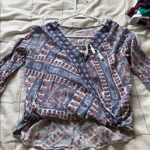 hollister tie front blouse